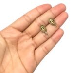 Base Brinco Oval 16mm Ouro Velho - 2 Pares - Imagem 2