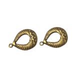 Base Brinco Gota Trabalhado 29mm Ouro Velho - 1 Par - Imagem 3