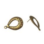 Base Brinco Gota Trabalhado 29mm Ouro Velho - 1 Par