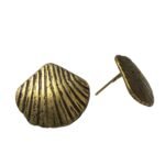 Base Brinco Concha 17mm Ouro Velho - 2 Pares