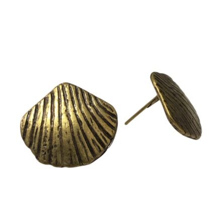Base Brinco Concha 17mm Ouro Velho - 2 Pares