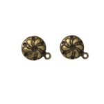 Base Brinco Redondo Trabalhado 10mm Ouro Velho – 1 Par - Imagem 3