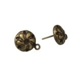 Base Brinco Redondo Trabalhado 10mm Ouro Velho – 1 Par