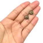 Base Brinco Redondo Trabalhado 10mm Ouro Velho – 1 Par - Imagem 2