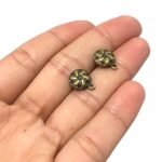 Base Brinco Redondo Trabalhado 10mm Ouro Velho – 1 Par - Imagem 4