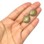 Base Brinco Concha 17mm Ouro Velho - 2 Pares - Imagem 3