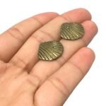 Base Brinco Concha 17mm Ouro Velho - 2 Pares - Imagem 2