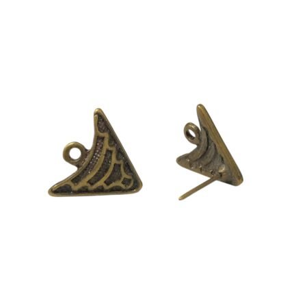 Base Brinco Trabalhado 14mm Ouro Velho - 1 Par