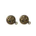 Base Brinco Redondo Trabalhado 10mm Ouro Velho – 3 Pares - Imagem 3