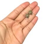Base Brinco Redondo Trabalhado 10mm Ouro Velho – 3 Pares - Imagem 2