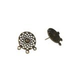 Base Brinco Vazado C/3 Saídas  19mm Ouro Velho - 2 Pares - Imagem 3