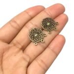Base Brinco Vazado C/3 Saídas  19mm Ouro Velho - 2 Pares - Imagem 4