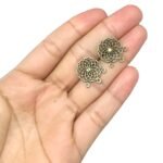 Base Brinco Vazado C/3 Saídas  19mm Ouro Velho - 2 Pares - Imagem 2