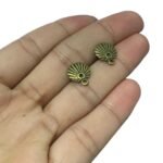 Base Brinco Concha P/Strass 13mm Ouro Velho - 2 Pares - Imagem 4