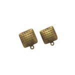 Base Brinco Quadrado 14mm Ouro Velho - 1 Par