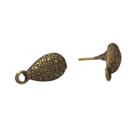 Base Brinco Gota 13mm Ouro Velho - 4 Pares