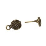Base Brinco Redondo 7mm Ouro Velho - 5 Pares