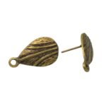 Base Brinco Folha 18mm Ouro Velho - 1 Par