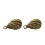 Base Brinco Folha 18mm Ouro Velho - 1 Par - Imagem 3
