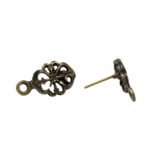 Base Brinco Trabalhado 17mm Ouro Velho - 4 Pares