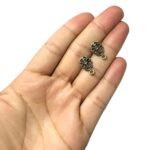 Base Brinco Trabalhado 17mm Ouro Velho - 4 Pares - Imagem 2