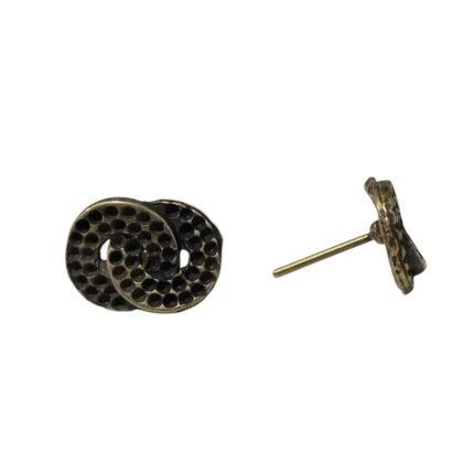 Base Brinco P/Strass 15mm Ouro Velho - 1 Par