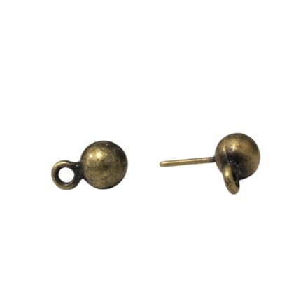 Base Brinco Bola 5mm Ouro Velho - 2 Pares
