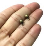 Base Brinco Bola 5mm Ouro Velho - 2 Pares - Imagem 4