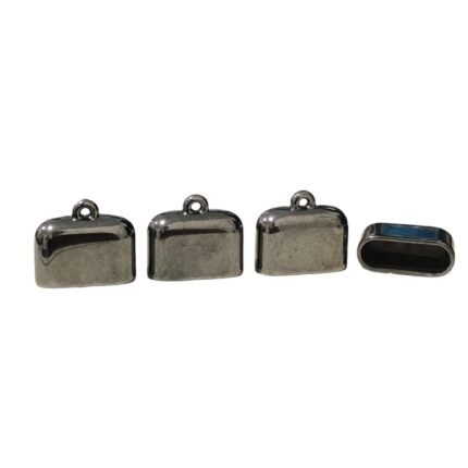 Terminal Colagem Abs Retangular 24x28mm Grafite - 7 Unds