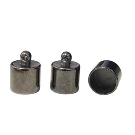 Terminal Colagem Abs Cilindro 14x19mm Grafite - 15 Unds