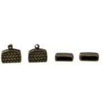 Terminal Colagem Achatado 12x14mm Ouro Velho - 2 Unds