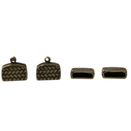 Terminal Colagem Achatado 12x14mm Ouro Velho - 2 Unds