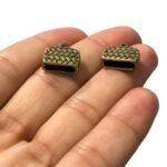 Terminal Colagem Achatado 12x14mm Ouro Velho - 2 Unds - Imagem 2