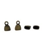 Terminal Colagem Achatado 9mm Ouro Velho - 4 Unds