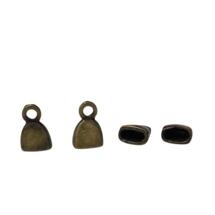 Terminal Colagem Achatado 9mm Ouro Velho - 4 Unds