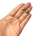 Ponteira Achatada Lisa 9x10mm Ouro Velho - 4 Unds - Imagem 2