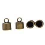 Terminal Colagem Riscado 15mm Ouro Velho - 1 Und