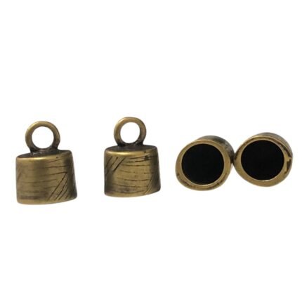 Terminal Colagem Riscado 15mm Ouro Velho - 1 Und