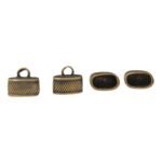 Terminal Colagem Trabalhado 13x15mm Ouro Velho - 1 Und