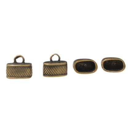 Terminal Colagem Trabalhado 13x15mm Ouro Velho - 1 Und