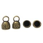 Terminal Colagem Rodondo Trabalhado 17mm Ouro Velho – 1 Und