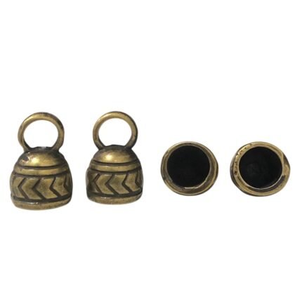 Terminal Colagem Rodondo Trabalhado 17mm Ouro Velho – 1 Und