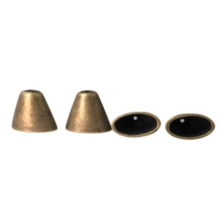 Terminal Colagem C/ Furo 14x18mm Ouro Velho - 1 Und