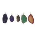 Pingente Pedra Disforme Dourado - 1 Und