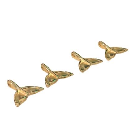 Pingente Calda Baleia 17mm Dourado - 1 Und