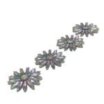 Broche Termocolante Flor 37x37mm Cristal Acrílico - 1 Und