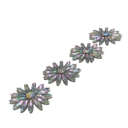 Broche Termocolante Flor 37x37mm Cristal Acrílico - 1 Und