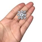 Broche Termocolante Flor 26x26mm Cristal Acrílico – 1 Und - Imagem 2