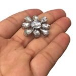 Broche Termocolante Flor 26x26mm Cristal Acrílico – 1 Und - Imagem 3