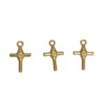 Pingente Cruz Abs 22mm Dourado Exclusivo - 1 Und